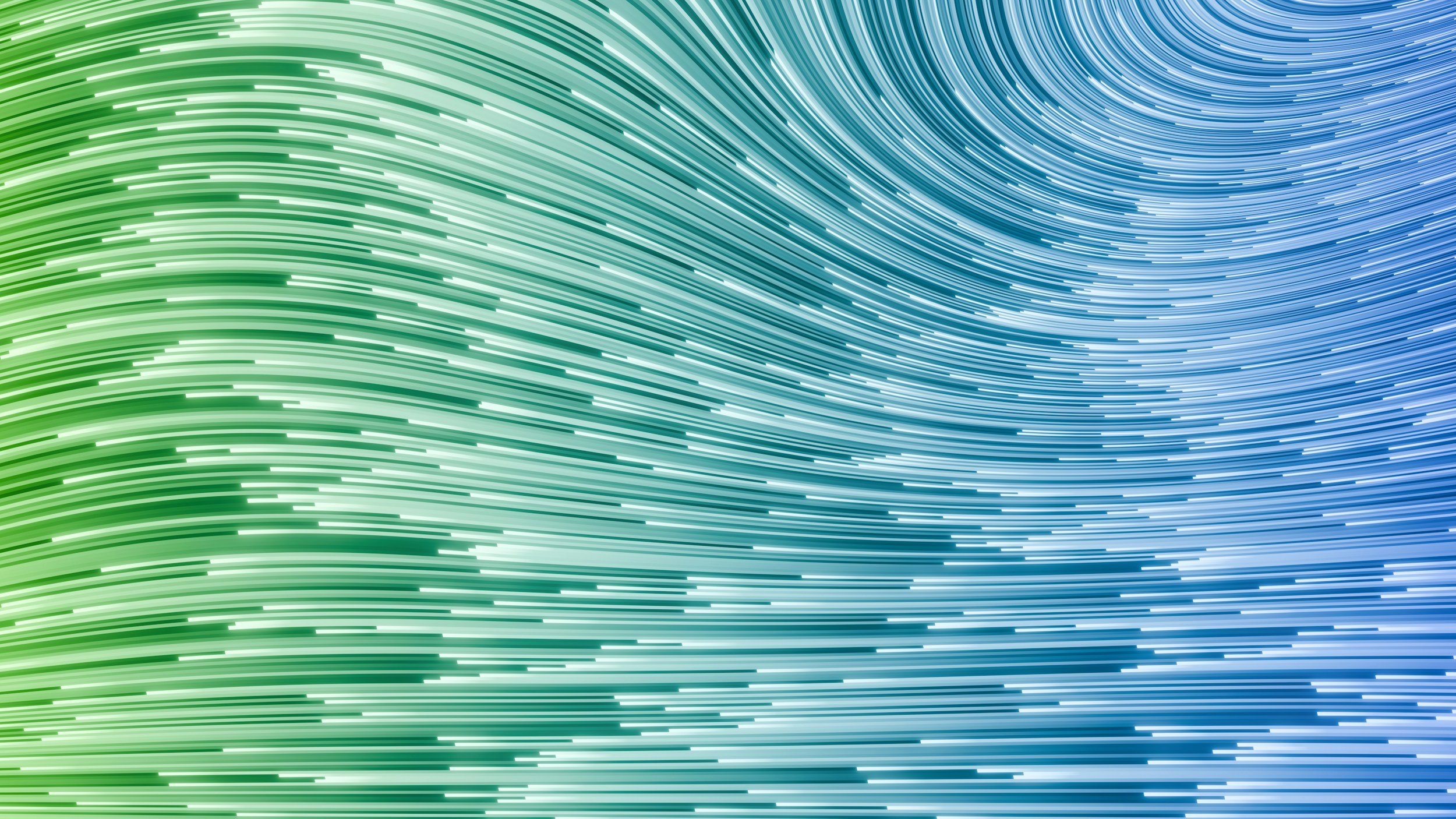 Flowing green waveforms